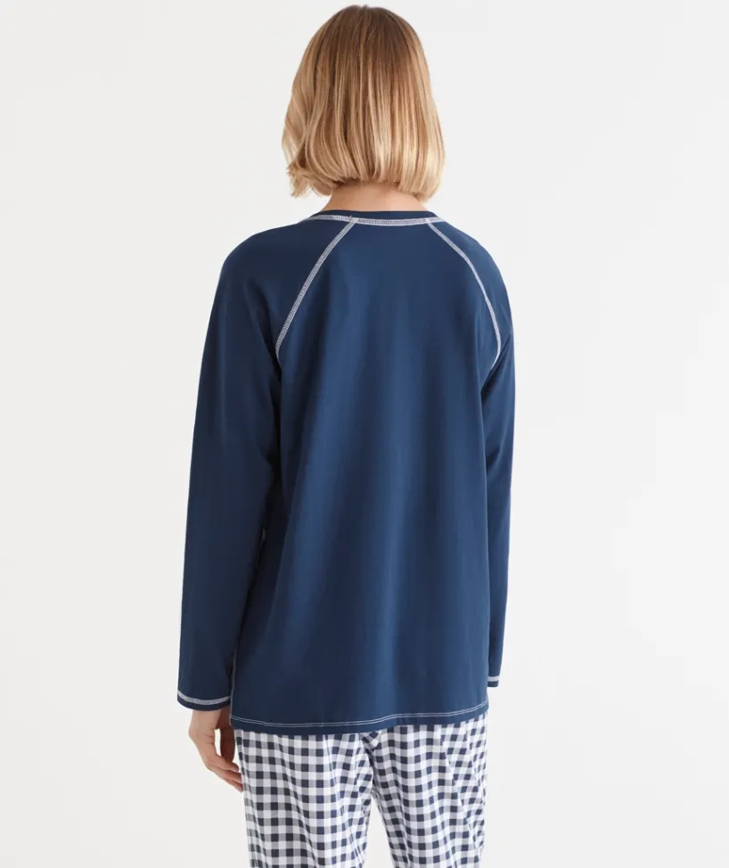 Women Sussan Women's Pyjama Tops|Everyday Icons>Long Sleeve Contrast Pyjama Top