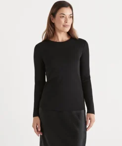 Sussan Tops|T-Shirts>Long Sleeve Crew Neck Top