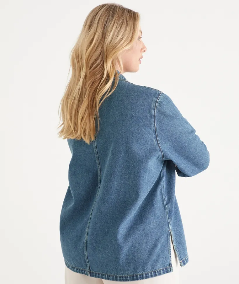 Sussan Tops|Shirts & Blouses>Long Sleeve Denim Popover Shirt