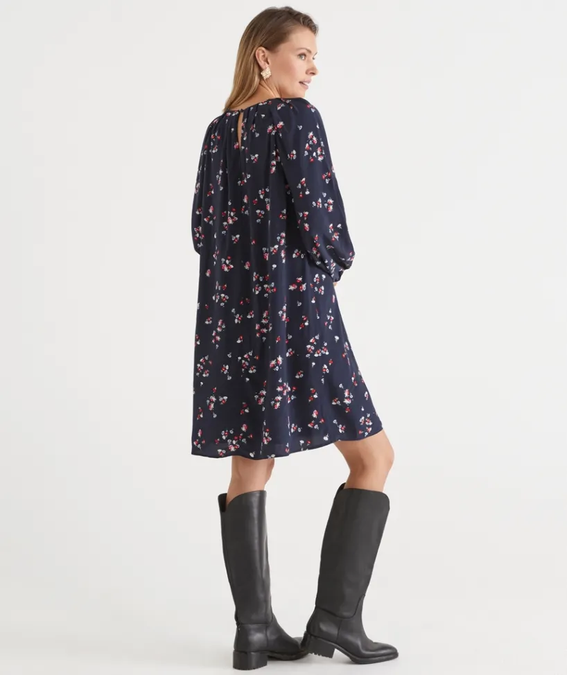 Sussan Dresses>Long Sleeve Floral Shift Dress