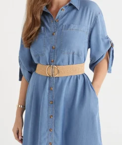 Sussan Belts>Metal D Ring Stretch Belt -