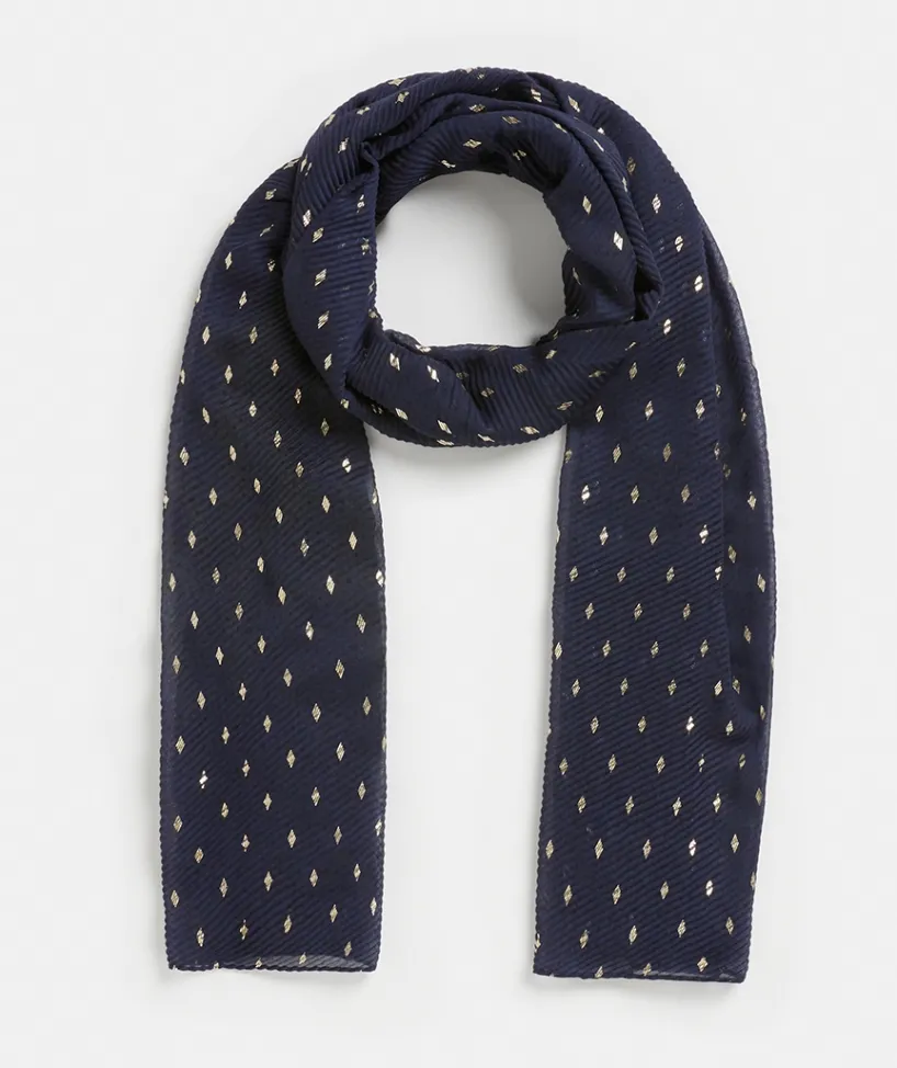 Sussan Knit Accessories|Scarves>Foil Spot Plisse Scarf
