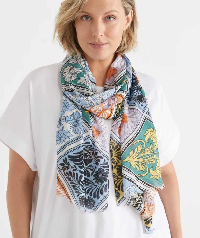 Sussan Scarves>Mosaic Print Scarf