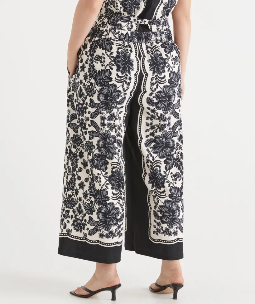 Sussan Pants|Matching Sets>Noir Bloom Culotte Pant