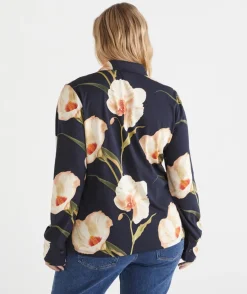 Sussan Tops|Shirts & Blouses>Orchid Floral Long Sleeve Jersey Shirt
