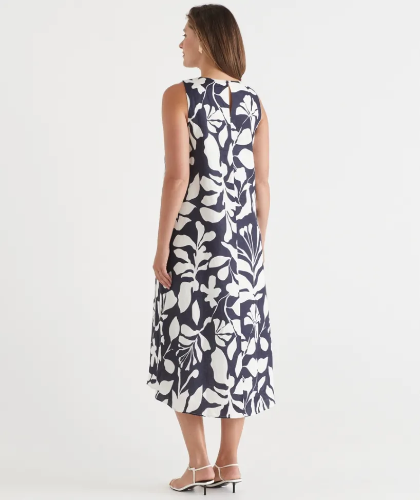 Sussan Dresses>Palm Print Column Maxi Dress