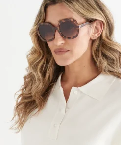 Sussan Sunglasses>Parla Dark Tort Oversized Sunglasses