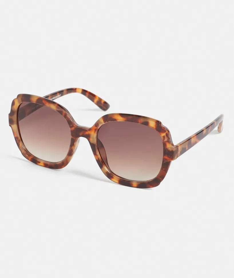 Sussan Sunglasses>Parla Dark Tort Oversized Sunglasses