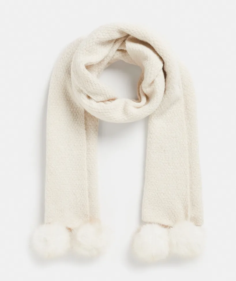 Sussan Knit Accessories|Scarves>Pom Pom Knit Scarf