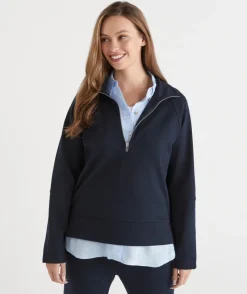 Sussan Tops|Loungewear>Quarter Zip Jumper -