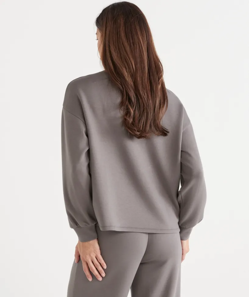 Sussan Tops|Loungewear>Raglan Stretch Jersey High Neck Jumper -