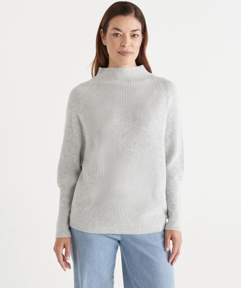 Sussan Tops|Knitwear>Ribbed Batwing Jumper