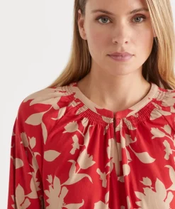Sussan Tops>Shadow Floral Raglan Long Sleeve Top
