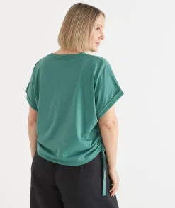 Sussan Tops|T-Shirts>Short Sleeve Ruched Side Top