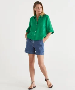 Sussan Shorts|Denim>Slant Pocket Denim Short -