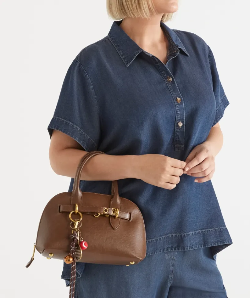 Sussan Bags>Snap-Hook Strap Cross Body Bag - Brown