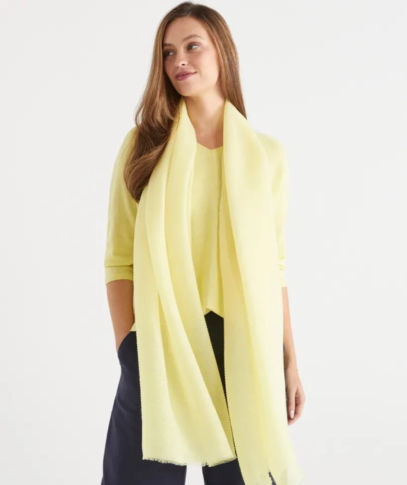 Sussan Scarves>Soft Plisse Scarf - Yellow