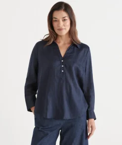 Sussan Shirts & Blouses|Tops>Split Back Long Sleeve Shirt