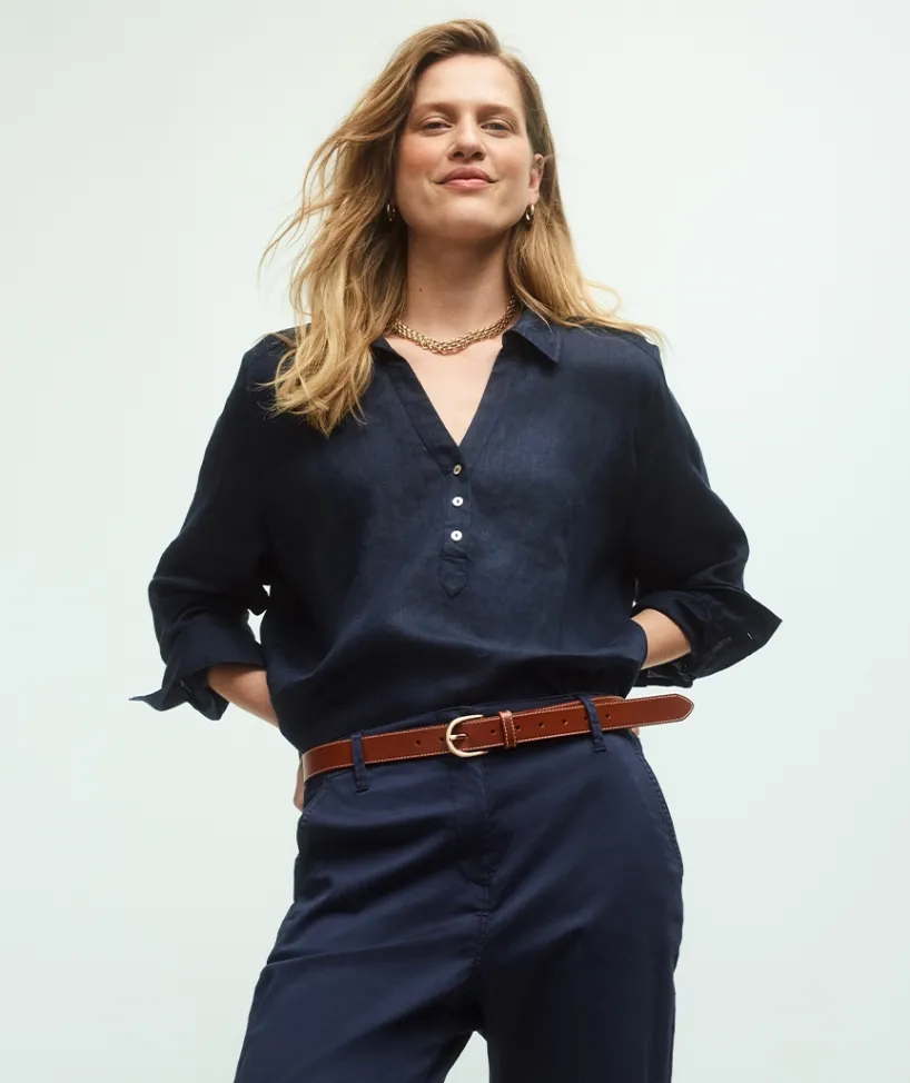 Sussan Shirts & Blouses|Tops>Split Back Long Sleeve Shirt