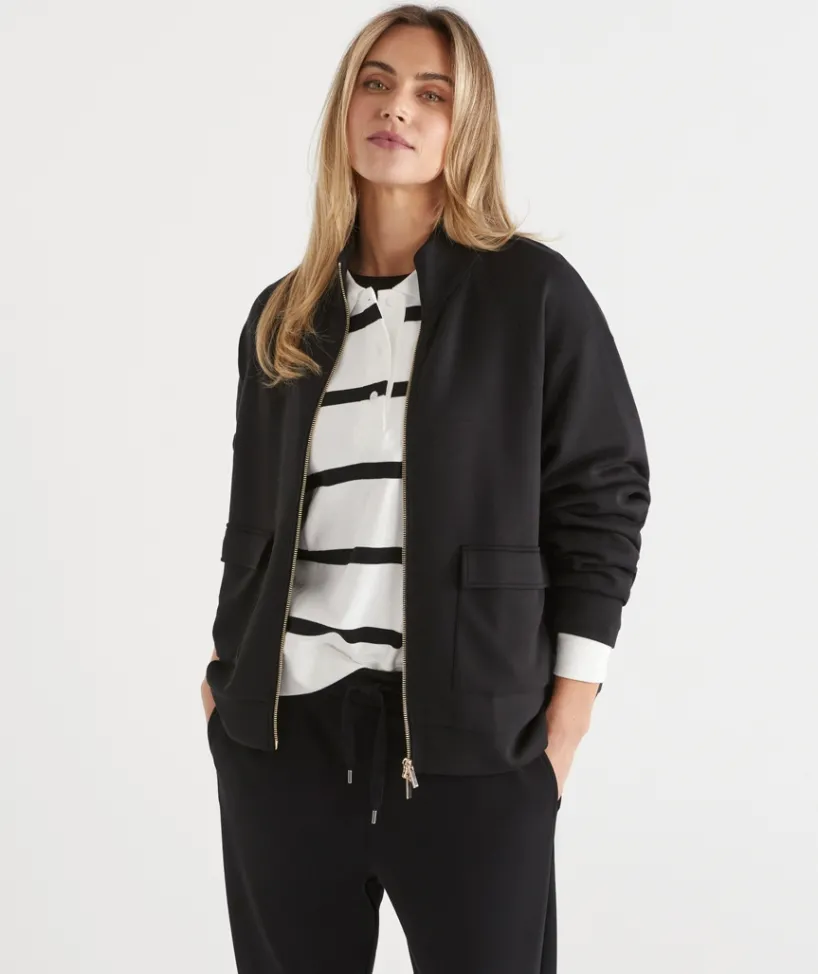 Sussan Tops|Loungewear>Stretch Jersey Zip Jacket