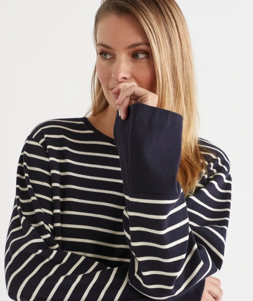 Sussan Tops|Loungewear>Stripe Long Sleeve Jumper -