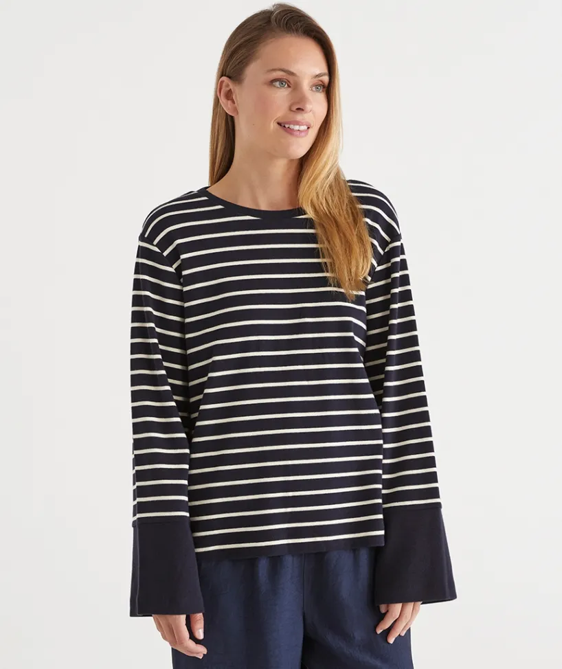 Sussan Tops|Loungewear>Stripe Long Sleeve Jumper -