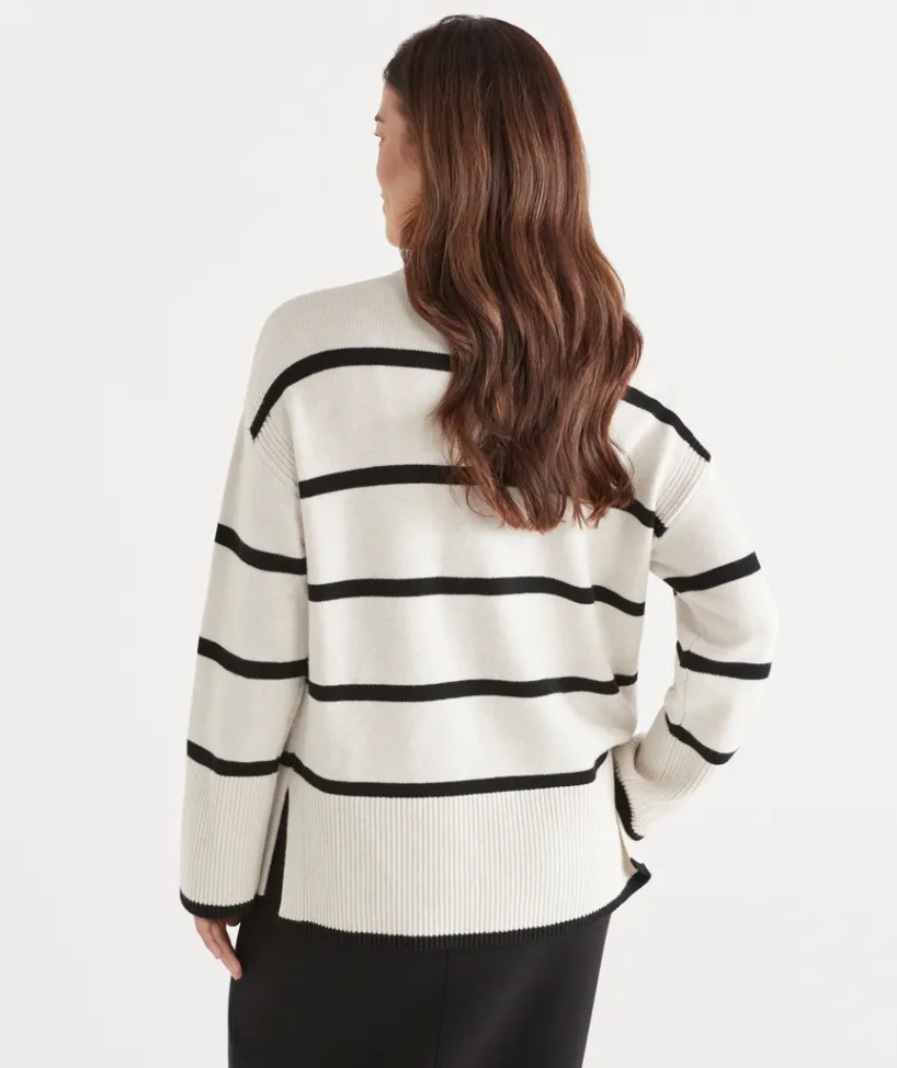 Sussan Tops|Knit Jumpers>Stripe Rib Detail Jumper