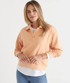 Sussan Tops|Loungewear>Terry Rugby Polo Jumper -