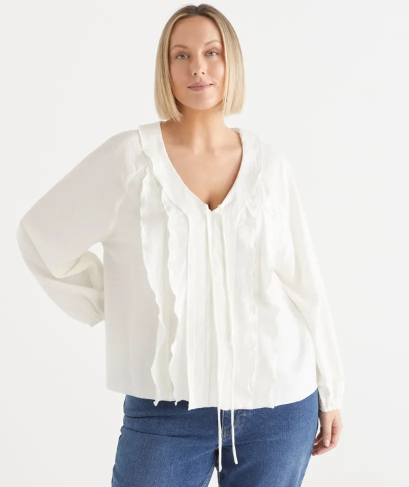 Sussan Tops|Shirts & Blouses>Tie Ruffle Detail Blouse