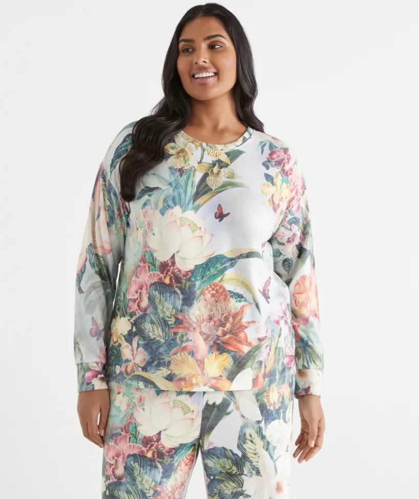 Women Sussan Women's Pyjama Tops>Tropical Paradise Brushed Pyjama Top