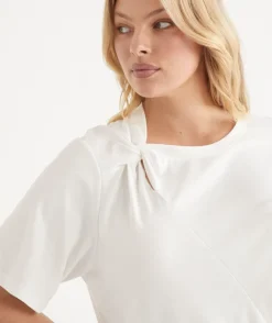 Sussan Tops|T-Shirts>Twist Detail Short Sleeve Tee