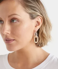 Sussan Jewellery>Two-Tone Drop Chain Earring