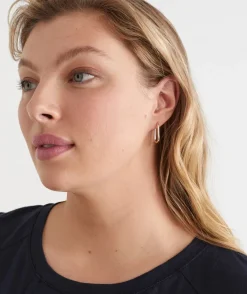 Sussan Jewellery>Two-Tone Oval Hoop Earring