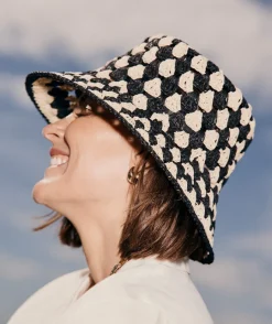 Sussan Hats>Two-Tone Raffia Bucket Hat