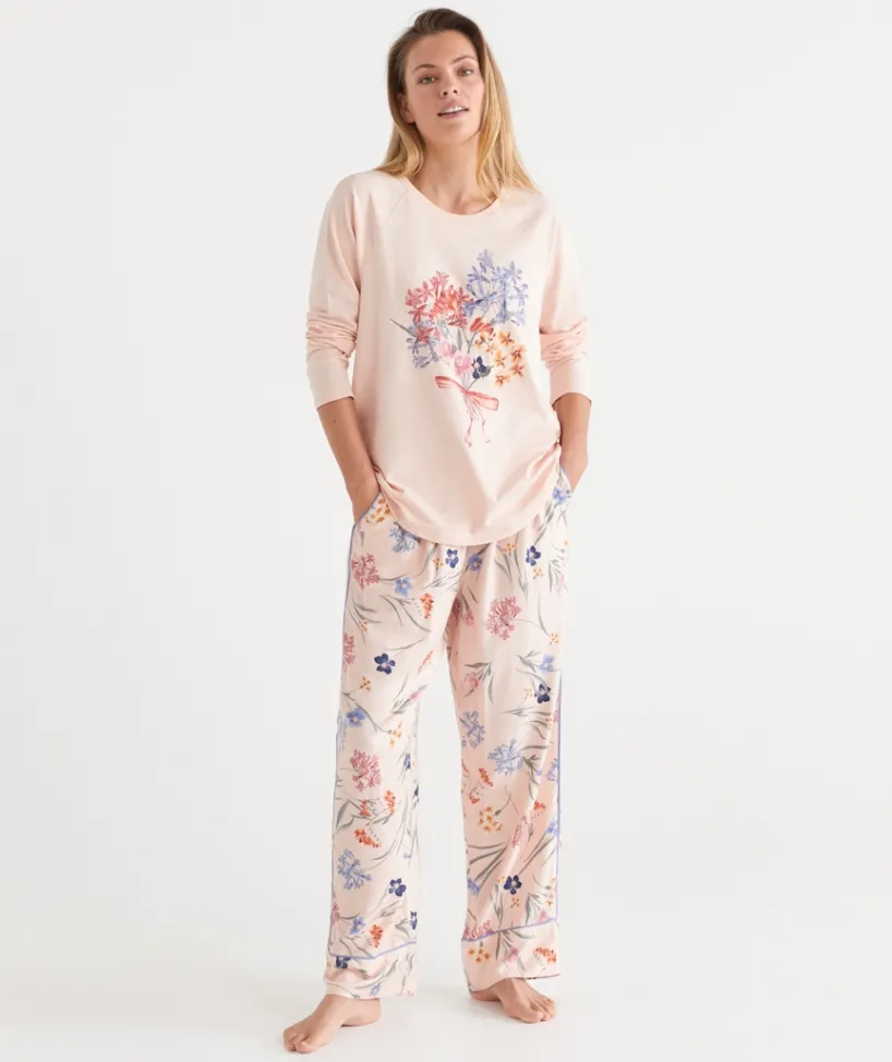 Sussan Pyjama Bottoms>Winter Bloom Floral Pyjama Pant - Pink