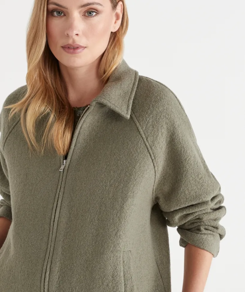 Sussan Jackets & Coats|Jackets>Zip Front Collared Jacket