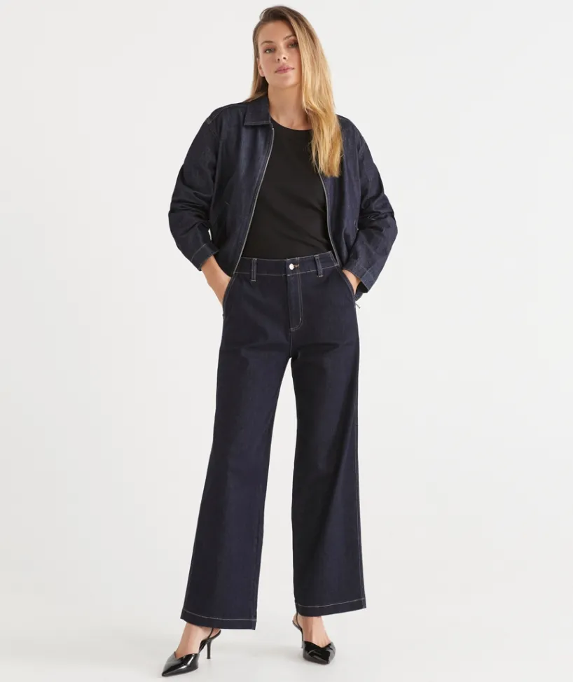Sussan Denim|Jackets & Coats>Zip Through Denim Jacket
